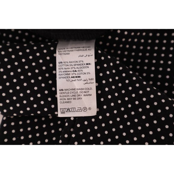 Chicos Black & White Polka Dot Ankle Pants Size‎ 1.5P Petite Stretch Waist Slim - Picture 7 of 9